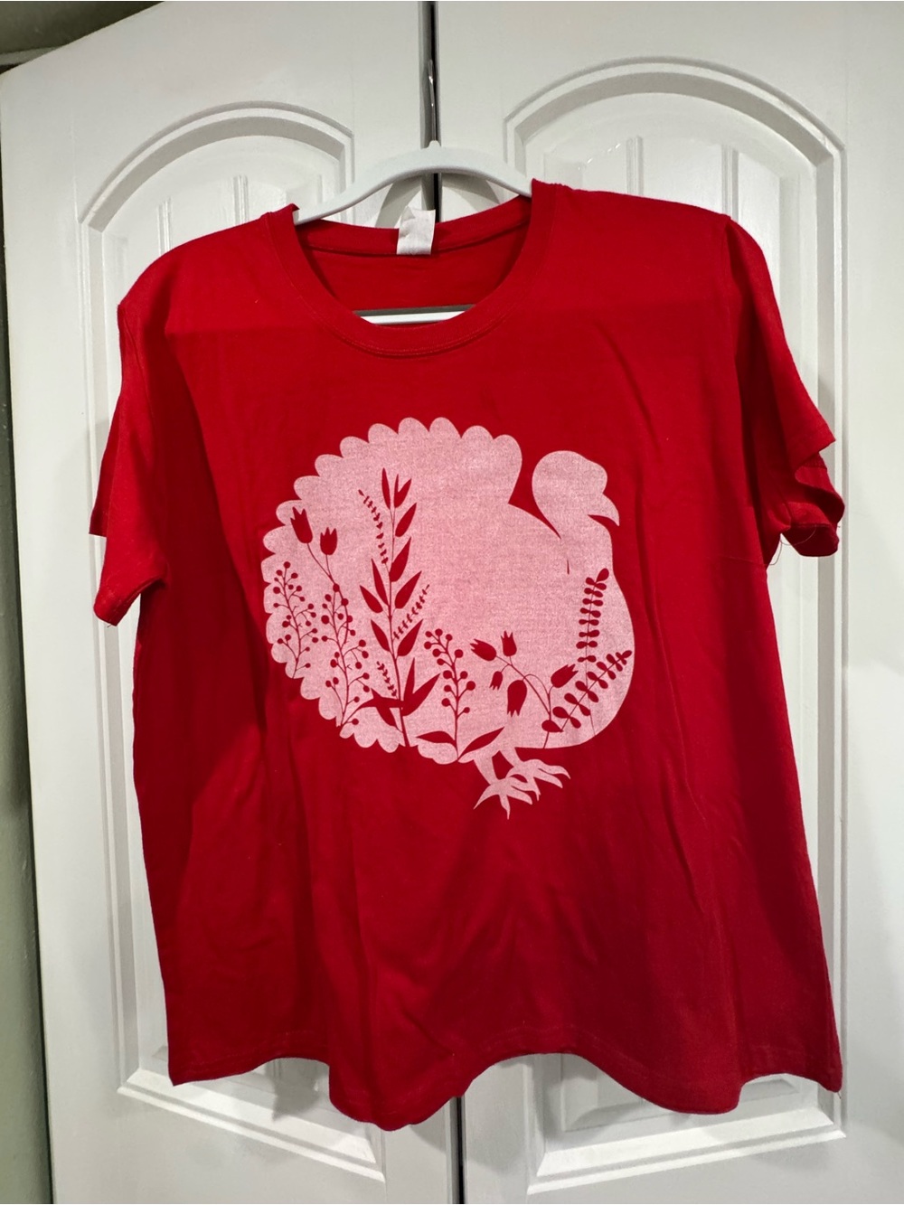 Red Women's T-Shirt Sleep Top - XL